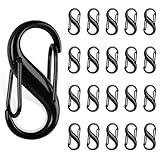 Phinus Lock Combo, Total 21PCS Clips Anti-Theft, S Shaped Zipper Locks, Locks Anti-Theft for Luggage, Clothing, Backpacks, Boots, Purses, Travel Outdoor Sports - Black