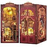 Cutefun Book Nook Kit - DIY Miniature Dollhouse Kit 3D Wooden Puzzle for Adults, Teens, Crafts Gifts for Bookshelf Decor (Library of Wisdom)