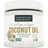 Viva Naturals Organic Coconut Oil, 16 fl oz – Unrefined, Cold-Pressed Extra Virgin Coconut Oil, USDA Organic & Non-GMO, Natural Cooking Oil, Hair Oil & Skin Oil