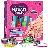 Nail Art Studio for Girls - Birthday Gift - Nail Polish Kit for Kids Ages 7-12 Years Old - Girl Gifts Ideas - Gift Set - Girly Stuff - Polish, Pens, Glitter, Stickers, Gems, Filer - 8 9 10 11 12 Year