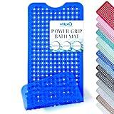 SlipX Solutions Power Grip Bathtub Safety Mat | Precision Grip Technology for Longer, Stronger, & Softer Wet Surface Protection | Clear Blue 39"x16"