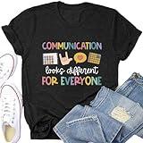 Teacher Shirts for Women Autism Speech Therapy T-Shirt Special Education Mental Health Teacher T-Shirt SLP Graphic Tee Top Dark Grey M