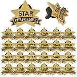 Star Performer Pins – 24PCS Gold Star Recognition Lapel Pins for Employee Awards, Staff Appreciation, Team Excellence, Workplace Incentive Gifts Bulk