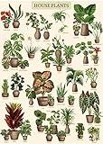 Vintage Houseplant Puzzle 1000 Pieces for Adult, Botany Succulent House Plant Puzzle, 39 Common Indoor Plants Jigsaw Puzzles
