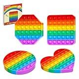 Kakukokas 4 Pack Fidget Toys,Pop Fidgets Pack Party Favors for Kids & Adults,Push Sensory Toys Bulk Toddler Toys,Stress Relief Gifts for Easter,Birthday,Party Supplies,Classroom Prizes