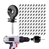 100PCS Electric Fence Insulator Screw-in Ring Post for Wood, Grid System Accessories for Animal Husbandry Electronic Safe Agricultural Fencing Garden Supplies