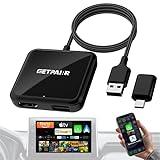 GETPAIRR 4-in-1 Wireless Carplay/Android Auto & Car TV Mate Max Convert Wired to Wireless CarPlay/Android Auto or HDMI for Fire TV Stick Screen Mirroring Adapter for iPhone Android Phone