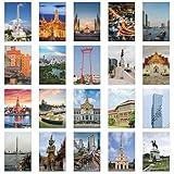 xtvinvm Bangkok Thailand Southeast Asia Travel Postcards from Around the World Vintage Postcard Pack for Mailing Business Christmas Holiday Birthday Postcards with Mailing Side Set of 20