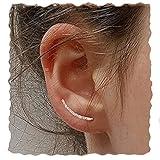 genbz Chic ear climbers Handcrafted Hammered Ear Climber Earrings Minimalist Sterling Silver earrings(Rose gold)