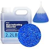 2.2LBS Desiccant Beads, Premium Blue Indicating Reusable Silica Gel Beads Bulk, Industry Standard 3-5 mm Desiccant Dehumidifier for 3D Filament, Electronic Devices, Camera, Documents, Safe (5PCS Bags)