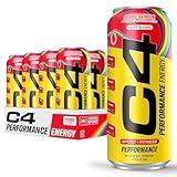 Cellucor C4 Performance Energy Drink | Cosmic Rainbow | Zero Sugar Carbonated Preworkout Energy | 200mg Caffeine with Beta Alanine | 16 Fl Oz (12 Pack), Packaging May Vary