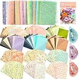 Flartmo Scrapbook Supplies Kit with 246 Sheets Textured & Floral Scrapbook Paper, 50 Pcs Flower Scrapbook Sticker & 3 Rolls Double-Sided Tape for Scrapbooking, Junk Journal, Card Making, Embellishment
