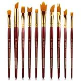 Falling in Art Artist Paint Brush Set, 10 Pcs Special Effect Paint Brushes, Multi-Liner Soft and Resilient Brushes for Watercolor, Acrylic, and Oil Painting