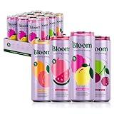 Bloom Nutrition Sparkling Energy Drink - Variety Pack - Natural Caffeine, Zero Sugar, 180mg Caffeine - Antioxidant-Rich with Green Coffee Bean, Green Tea Extract, Prebiotics - 12oz 12 Pack