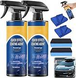 2PCS Car Coating Spray, Quick Effect Coating Agent, Quick-Advanced Car Acting Coating Agent Spray, Waterless Wash Polish, Paint Protection and Glass Cleaner