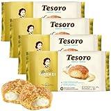 Tesoro Vanilla Filling by Pasticceria Matilde Vicenzi, Vanilla Cream Filled Puff Pastry Patisserie, Kosher Dairy, Made in Italy, 3.53oz (100g), 4-Pack