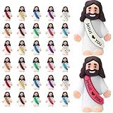 AKFAHOIF 30PCS Little Jesus Figures, Mini Jesus Figurines in Bulk, Multicolor Tiny Jesus Figures, Miniature Figurines to Hide and Seek Religious Gifts for Easter Egg Stuffers