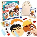 PP OPOUNT Social Emotional Learning Game, Funny Faces with 28 Expressions & 12 Emotion Flashcards, Ages 3+