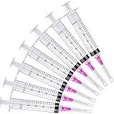 20 Pack 10ml Industrial Sterile Syringes with 18Ga 1.5 Inch, Plastic Disposable Syringe for Scientific Labs, Liquids Refilling and Measuring