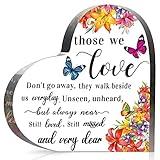 Jetec Sympathy Bereavement Gift Acrylic Heart Memorial Gift for Loss of Loved One Sympathy Condolence Grieving Keepsake for Mom Dad Grandma Friend Remembrance Decor(6 x 6 x 0.6 Inch)