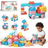 ZZXYPX 45pcs Flexible Building Blocks for Toddlers, BPA-Free Mega Blocks STEM Educational Toys for Kids Ages 18+ Months Toddler Toys, Preschool Learning Toys for Creativity and Motor Skills