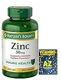 Zinc 50mg 400 Count (Pack 4 Bottles Buy 1 GET 3 Free) +Better Guide Vitamins Supplements Book