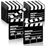 Jecery 20 Pcs Movie Film Clap Board 7 x 8 Inch Clapboard Directors Clapper Clapboard Movie Night Party Decorations Writable Cut Action Scene Board Centerpiece for Photo Prop (Black)