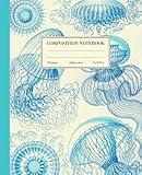 Composition Notebook College Ruled: Jellyfish Vintage Botanical Illustration | Cute Sea Life Aesthetic Journal For School, College, Office, Work | Wide Lined