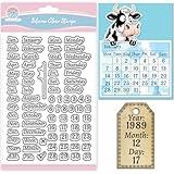 GLOBLELAND Calendar Clear Stamp for Scrapbooking Week Month Silicone Stamps Date Time Transparent Stamp for Card Making DIY Embossing Journaling