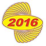 Versa Tags 2016 Oval Model Year Car Dealer Window Stickers Proudly Made in The USA Versa Oval Model Windshield Year Stickers are Red and Yellow in Color Come Twelve (12) to A Pack