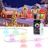 Permanent Outdoor Lights for House, 100ft Smart RGB LED Eave Lights Outdoor Decor with App/Remote Control, IP67 Waterproof Lighting with Multi Scene Modes for Christmas, Daily, Party, Holiday