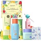 QUIYUM Fruit Skin Care Set, 5 Daily Routine Beauty Skin Care for Teens Girls - Gentle Skincare Gift Sets, Facial Care Set for Women,Travel Sets