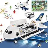Dwi Dowellin Toddler Toys Car for Boys:Boy Toy Transport Cargo Airplane|Kid Toys 20 in 1 Carrier Vehicle Police Toys for Kids Age 2-4 3-5 4-7 Year Old Boys Girls