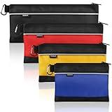 COIDEA 4 Pack Tool Pouch, Small Tool Bag with Zipper, 1680D Oxford Waterproof Multipurpose Tool Pouches with Carabiner for Men Tools, Travel Accessary, Stationary, Gadgets Storage Organizer, PSGJD-X4