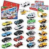 SpringFlower Advent Calendar 2025 for Kids, Christmas Advent Calendar with 24PCS Different Alloy Cars for Toddler, 24 Days Countdown Calendars Christmas Gifts for Toddlers Kids Boys