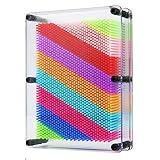 ZZF-LYA 3D Pin Art Gift, Colorful Plastic Pin Art Board Large Size 8 x 6 in, Classic Desktop Novelty Sculpture Impression Needle Gift for Kids