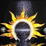 Zoestar Light Up Sun Headband Led Flame Headpiece Glowing Fire Hair Band Costume Rave Hair Accessories (Yellow, One Size)