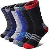DOSKONI Kids Merino Wool Hiking Socks Boys Girls Toddlers Winter Warm Thick Thermal Cushion Crew Gift Socks 6 Pairs Wool Socks B,4-7 Year Old