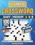 Easy - Medium Crossword Puzzle Books For Adults and Seniors - 100 Big Font, Eye-Friendly Puzzles: Entertaining Brain Workouts with Verified and Non-Repetitive Clues for Cross word Lovers