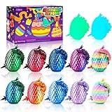 Impossmaker 12PCS 3D Printed Dragon Eggs with Dragon Inside, Cool Stuff Christmas Fun Gifts, Mini Dragon Egg Set Articulated Crystal Fidget Toy for Adults Teens Boy Gifts Easter Basket Stuffers