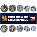 Czech Republic 5 Mixed Coins | 10 Hellers - 2 Kruny | Czech Currency Since 1993
