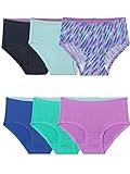 Fruit of the Loom Girls' Breathable Underwear, Brief-6 Pack-Assorted Fashion