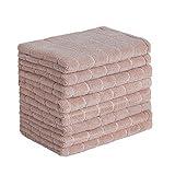 Microfiber Dish Towels - Soft, Super Absorbent and Lint Free Kitchen Towels - 8 Pack (Lattice Designed Camel Colors) - 26 x 18 Inch (Camel)