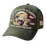 United States 250th Anniversary Red Cap, Patriotic Baseball Cap, Adjustable Retro Embroidered Hat for Men Women Gifts (Army Green)