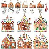 36 Sets Christmas DIY Art Craft Kits Gingerbread House Ornaments Art Sets Winter Christmas Stickers Arts and Crafts Bulk for Kids Winter Holiday Xmas Theme Classroom Activities Party Decorations