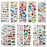 SAVITA 3D Stickers for Kids & Toddlers 500+ Puffy Stickers Variety Pack for Scrapbooking Bullet Journal Including Animal, Numbers, Fruits, Fish, Dinosaurs, Cars and More…