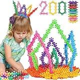NEOACT 200PCS Building Blocks Kids Educational Building Toys Interlocking Plastic Connect Block Manipulatives for Preschool Kids Aged 3+, Creativity Kid Toy Classroom Kindergarten Toys