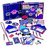 GirlZone Spy Kit for Kids 8-12 Writing Set - Multicolor Letter-Size Paper, UV Secret Pen & ID Card - Spy Glasses & Secret Agent Gear