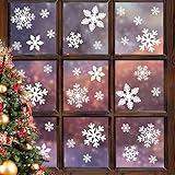 LUDILO 135Pcs Christmas Window Clings Snowflakes Window Decals Static Window Stickers for Christmas Decorations Windows Décor Ornaments Xmas Party Supplies Thanksgiving Party Décor