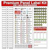 Littversions Premium 40 Circuits Bidirectional for 1" Breaker Directory Label Kit with Colored Icons & Panel Markers Electrical Panel Strong Adhesive Durable Long Lasting Reusable Vinyl Waterproof
